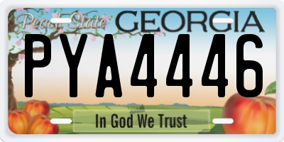GA license plate PYA4446