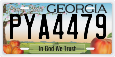 GA license plate PYA4479