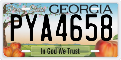 GA license plate PYA4658