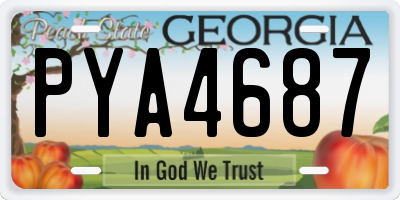 GA license plate PYA4687