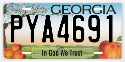 GA license plate PYA4691