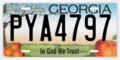 GA license plate PYA4797