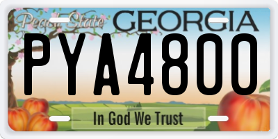 GA license plate PYA4800