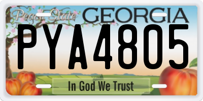 GA license plate PYA4805