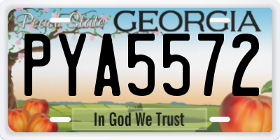 GA license plate PYA5572