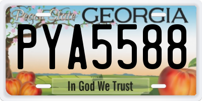 GA license plate PYA5588