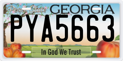 GA license plate PYA5663