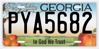 GA license plate PYA5682