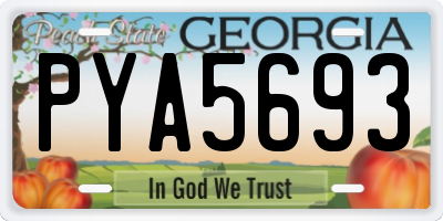 GA license plate PYA5693