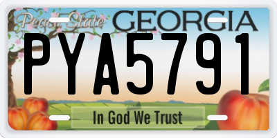 GA license plate PYA5791