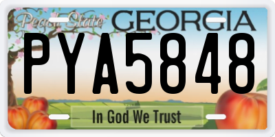 GA license plate PYA5848