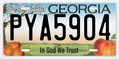 GA license plate PYA5904