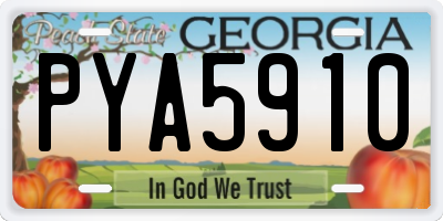 GA license plate PYA5910