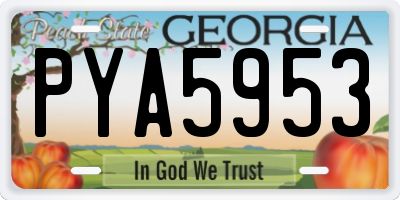 GA license plate PYA5953
