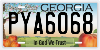 GA license plate PYA6068