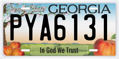 GA license plate PYA6131