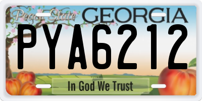 GA license plate PYA6212