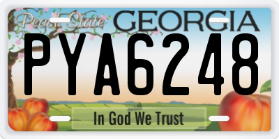 GA license plate PYA6248