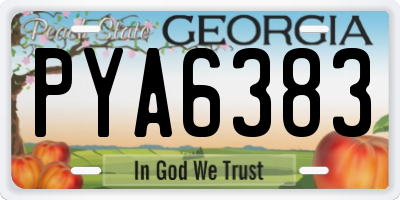 GA license plate PYA6383