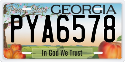 GA license plate PYA6578