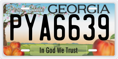 GA license plate PYA6639
