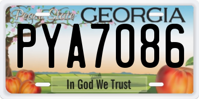 GA license plate PYA7086