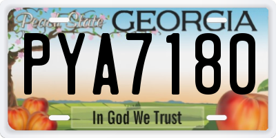 GA license plate PYA7180