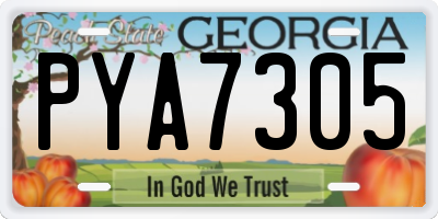 GA license plate PYA7305