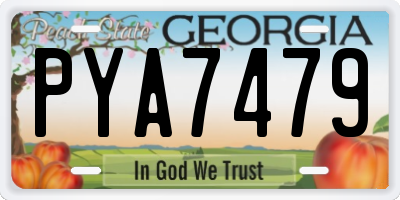 GA license plate PYA7479
