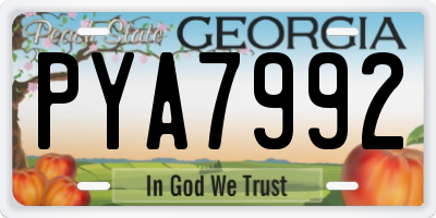 GA license plate PYA7992