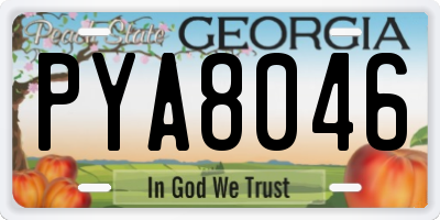 GA license plate PYA8046