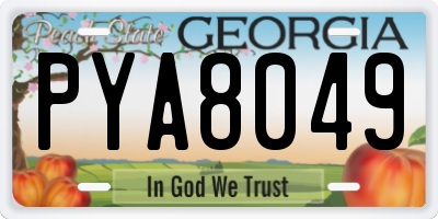 GA license plate PYA8049