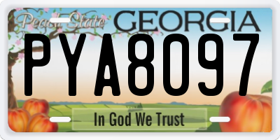 GA license plate PYA8097