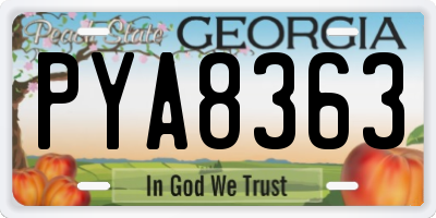 GA license plate PYA8363