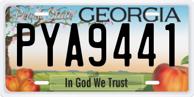 GA license plate PYA9441