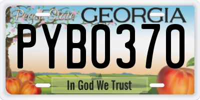 GA license plate PYB0370