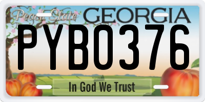 GA license plate PYB0376
