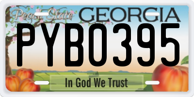 GA license plate PYB0395