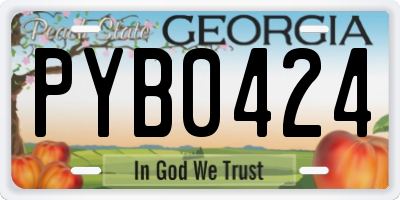GA license plate PYB0424