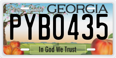 GA license plate PYB0435