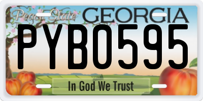 GA license plate PYB0595