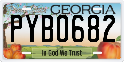 GA license plate PYB0682