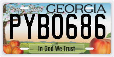 GA license plate PYB0686
