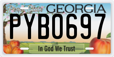 GA license plate PYB0697