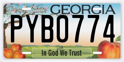 GA license plate PYB0774