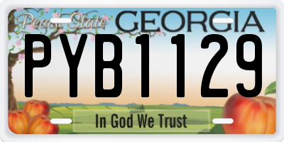GA license plate PYB1129