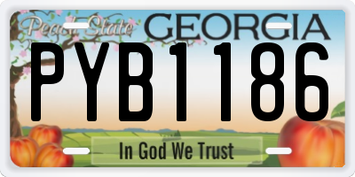 GA license plate PYB1186