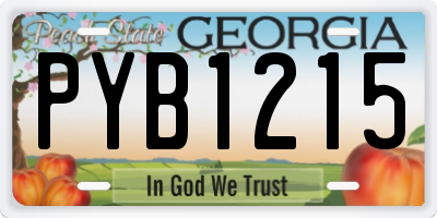 GA license plate PYB1215