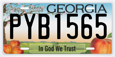 GA license plate PYB1565