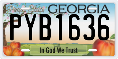 GA license plate PYB1636